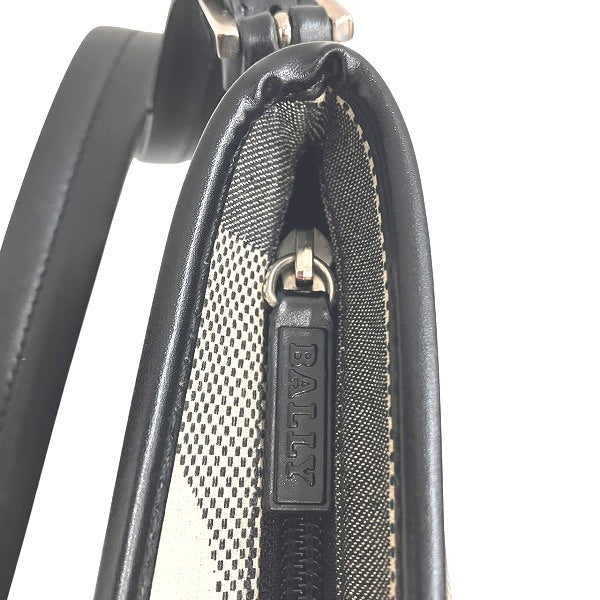 バリー キャンバス×レザー ショルダーバッグ