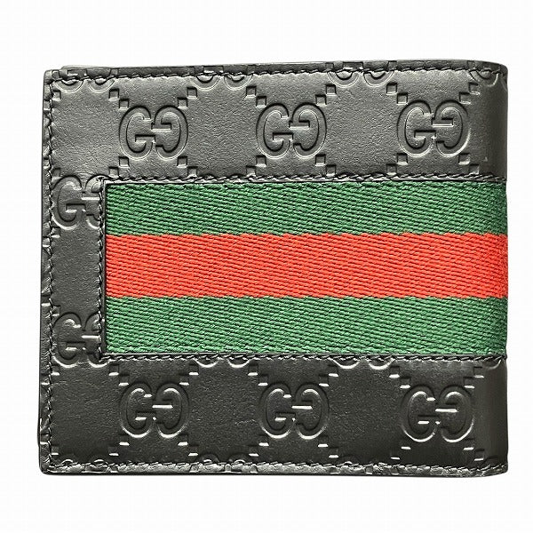 グッチ GGシグネチャー レザー二つ折り財布