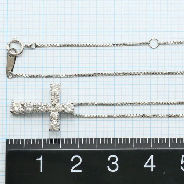 プラチナ ダイヤモンド クロス ペンダント ネックレス