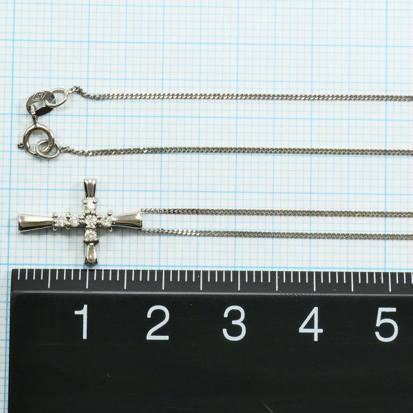 K10 K14ホワイトゴールドダイヤネックレス