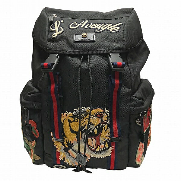 グッチ エンブロイダリータイガー キャンバスバックパック