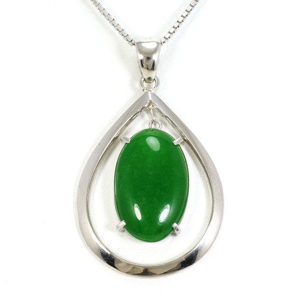プラチナ 人工石 ネックレス
