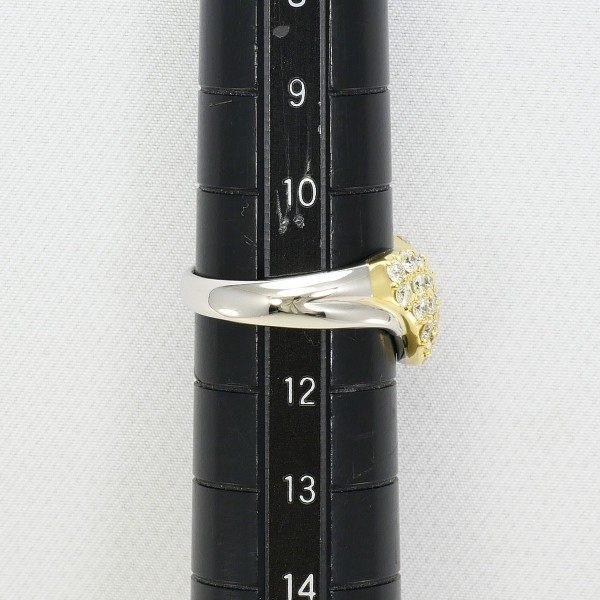 Pt900 K18YG ダイヤモンド リング