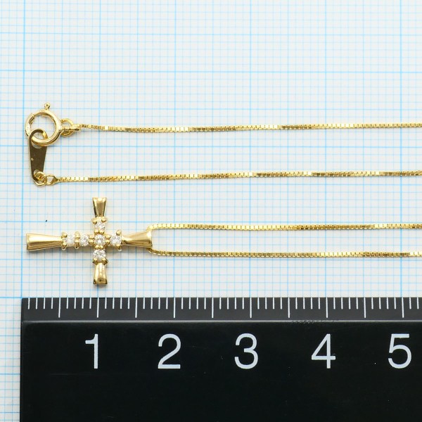 Au750 ダイヤモンド クロスネックレス