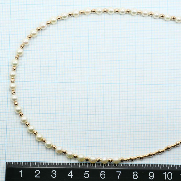 Au750ピンクゴールドアコヤ真珠ネックレス