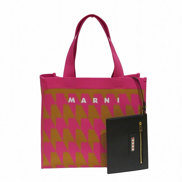 マルニ ジャカード ポリエステルトートバッグ
