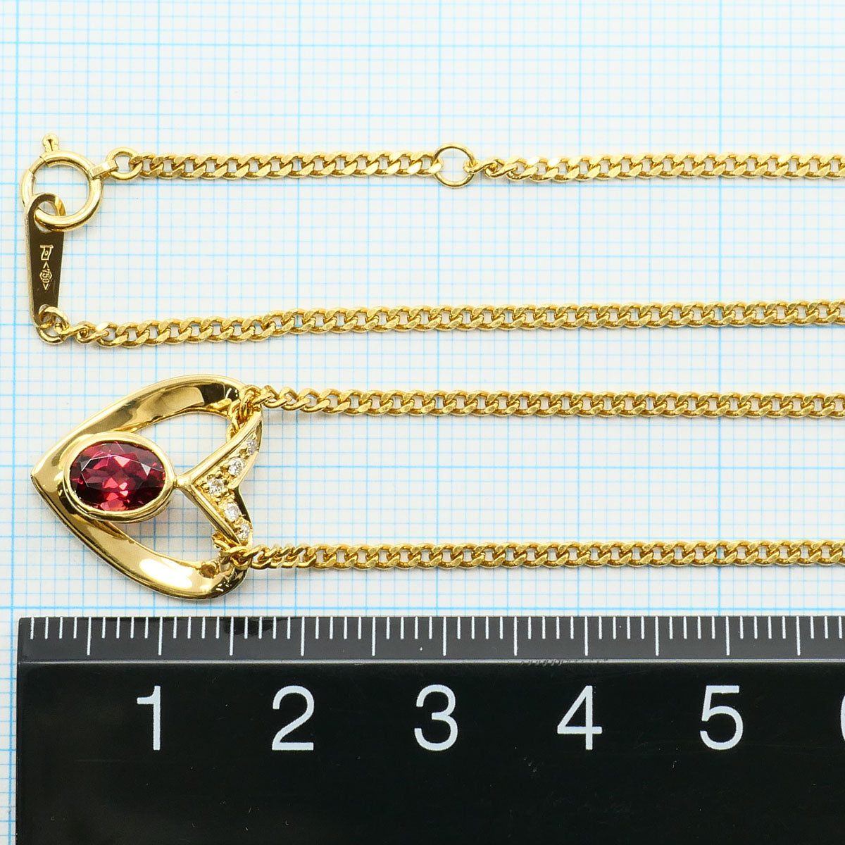 Au750 ガーネット ダイヤモンド ネックレス