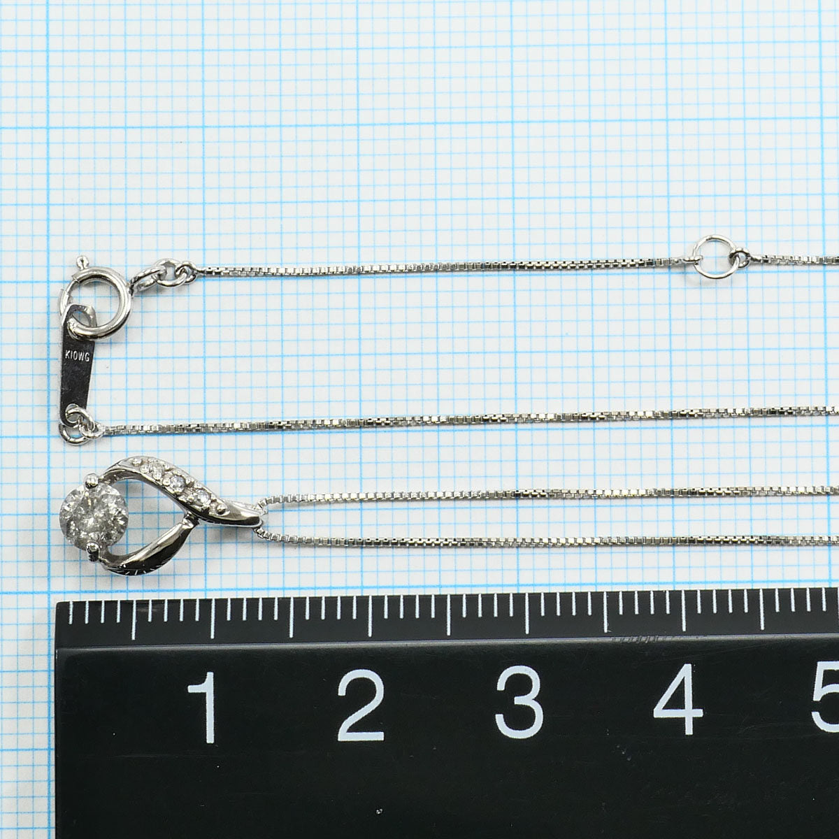 K10ホワイトゴールド ダイヤモンド ネックレス