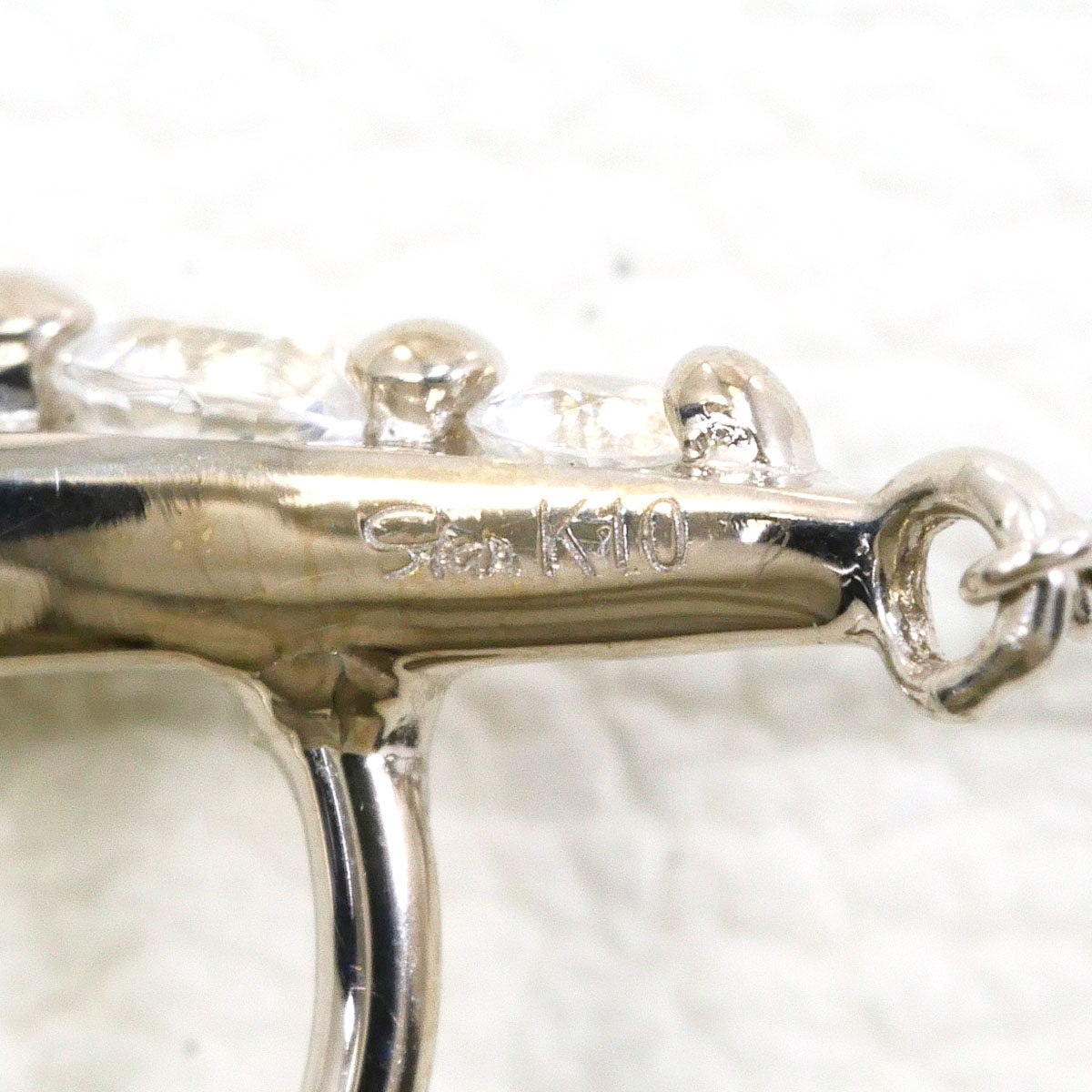 スタージュエリー K10ホワイトゴールドジルコニアピアス