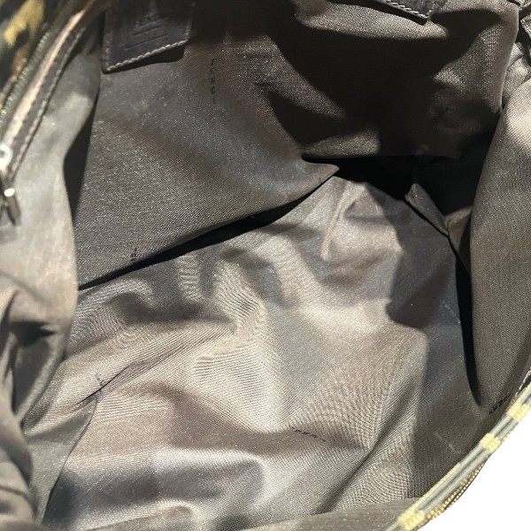 フェンディ ズッカ キャンバス レザー ショルダーバッグ