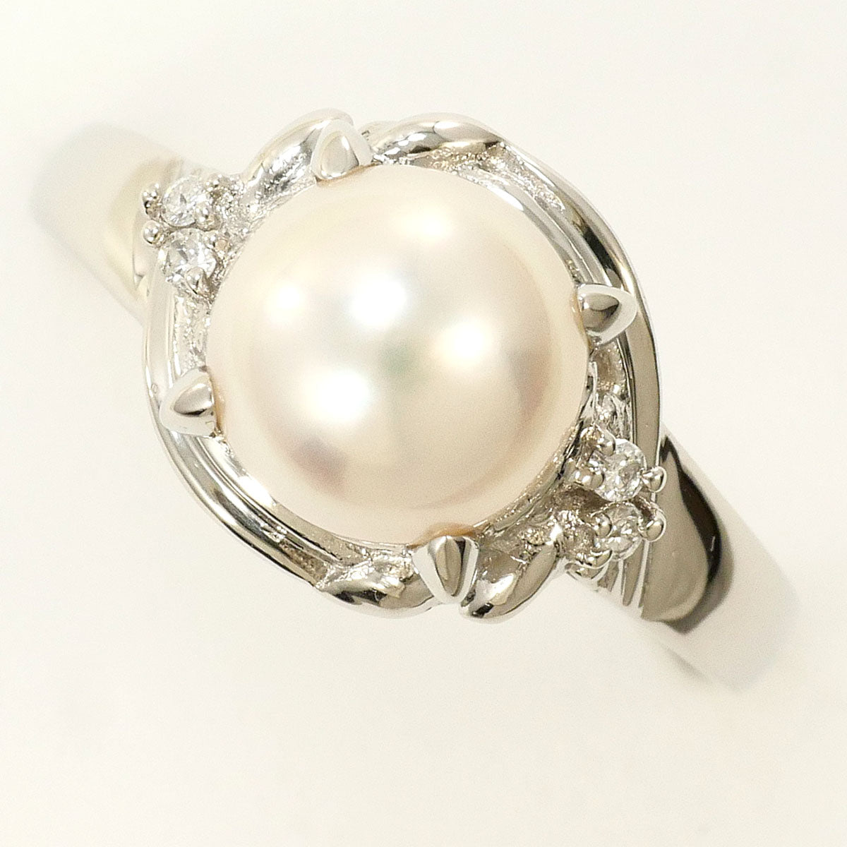 プラチナ パール ダイヤモンド リング