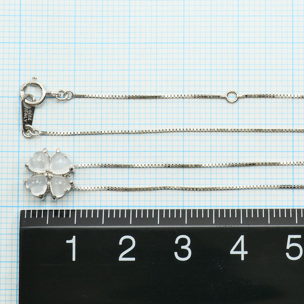 K14ホワイトゴールド ムーンストーン ネックレス