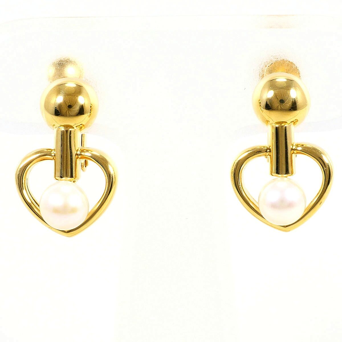 K18イエローゴールド アコヤ真珠 イヤリング