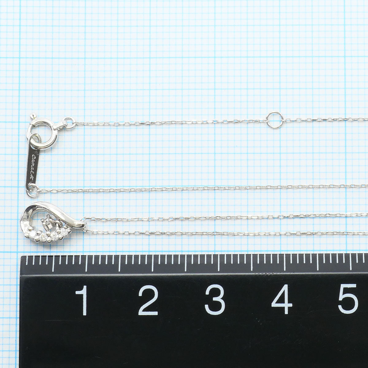 カナル4℃ K10ホワイトゴールド ダイヤモンドネックレス