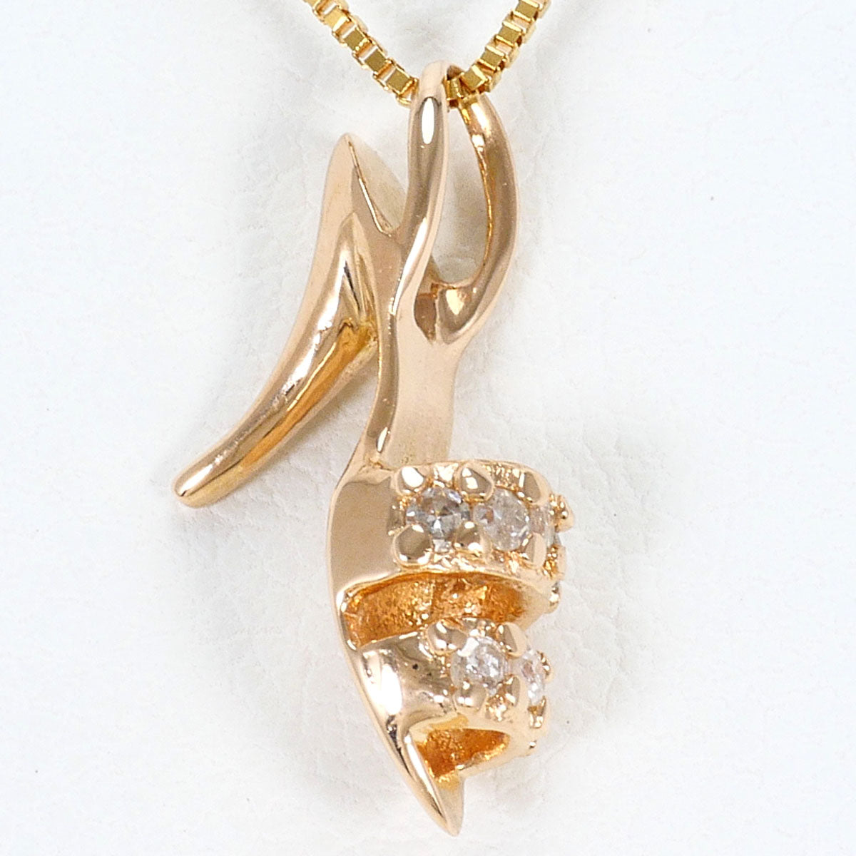 Au585 Pink Gold Diamond Necklace