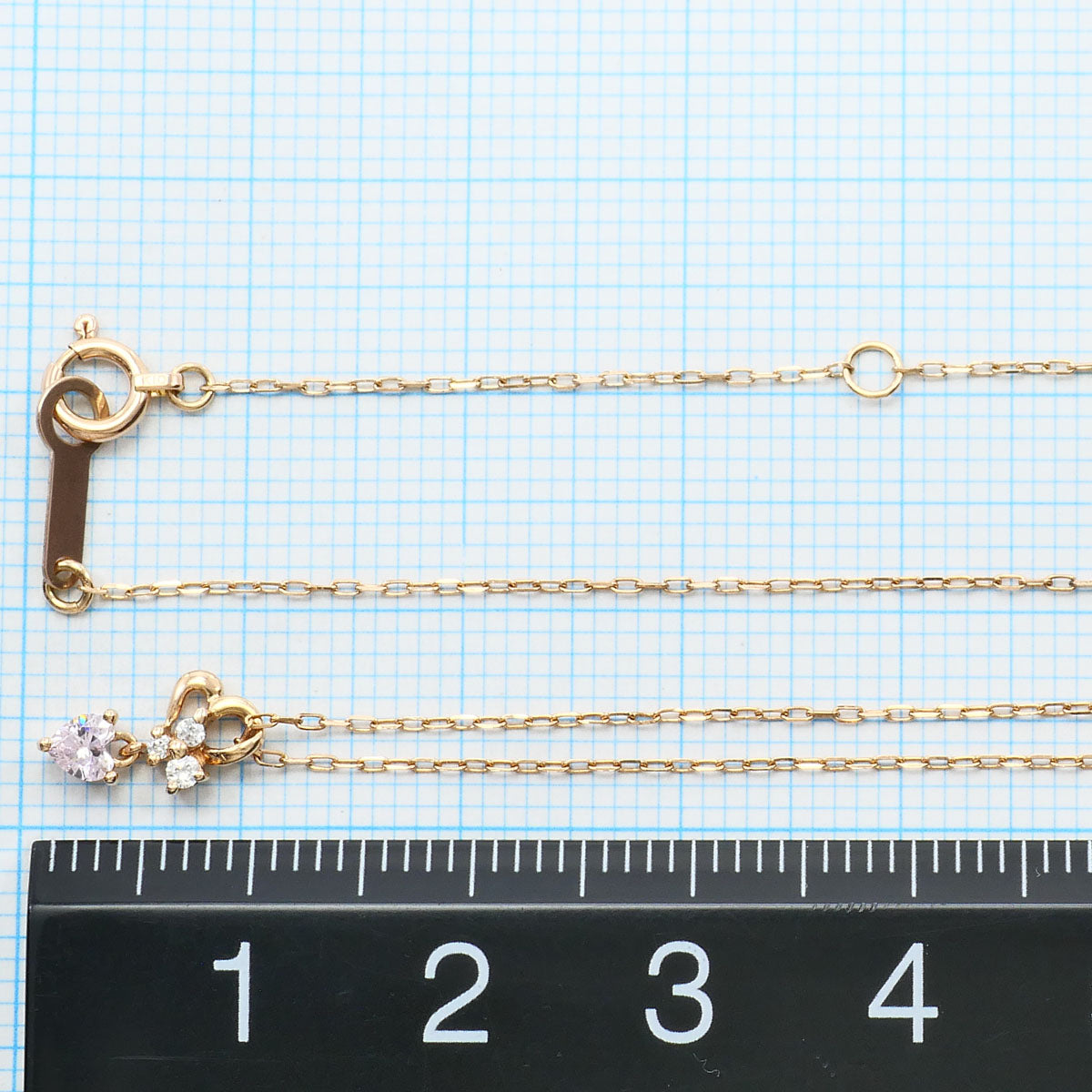 ヨンドシー K10ピンクゴールドピンクトルマリンジルコニアネックレス