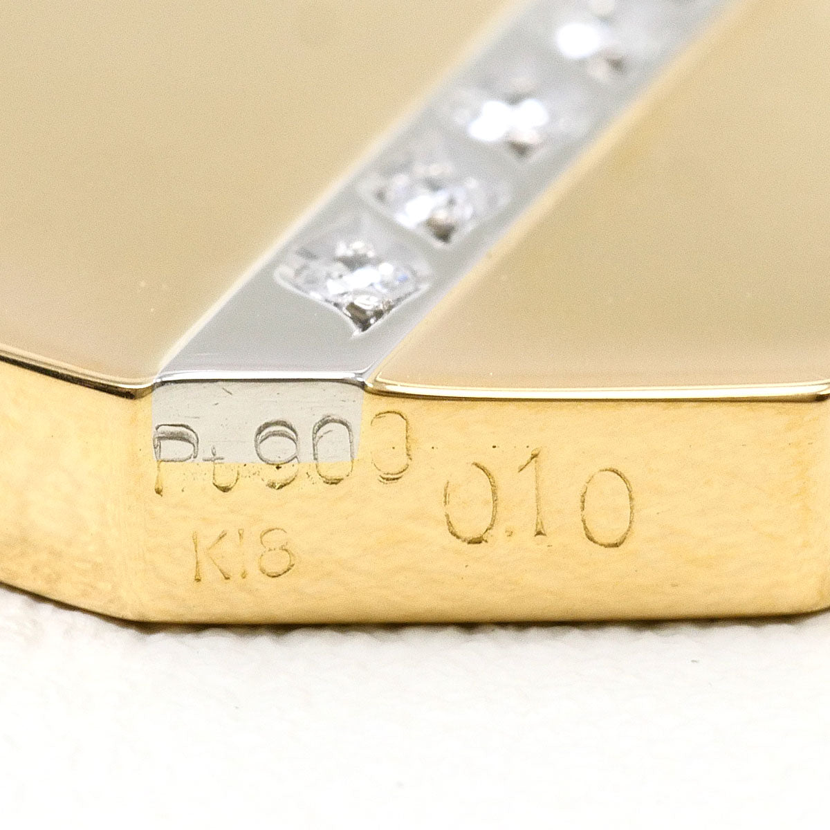 PT900プラチナ Au750イエローゴールド ダイヤモンド ネックレス