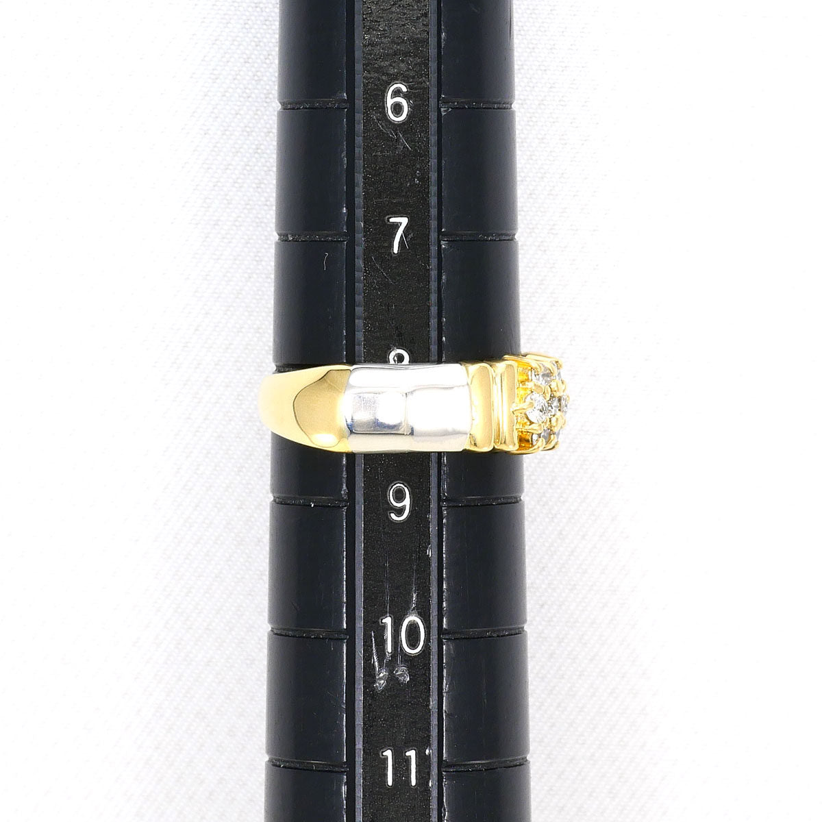 Pt900 K18イエローゴールド ダイヤモンドリング