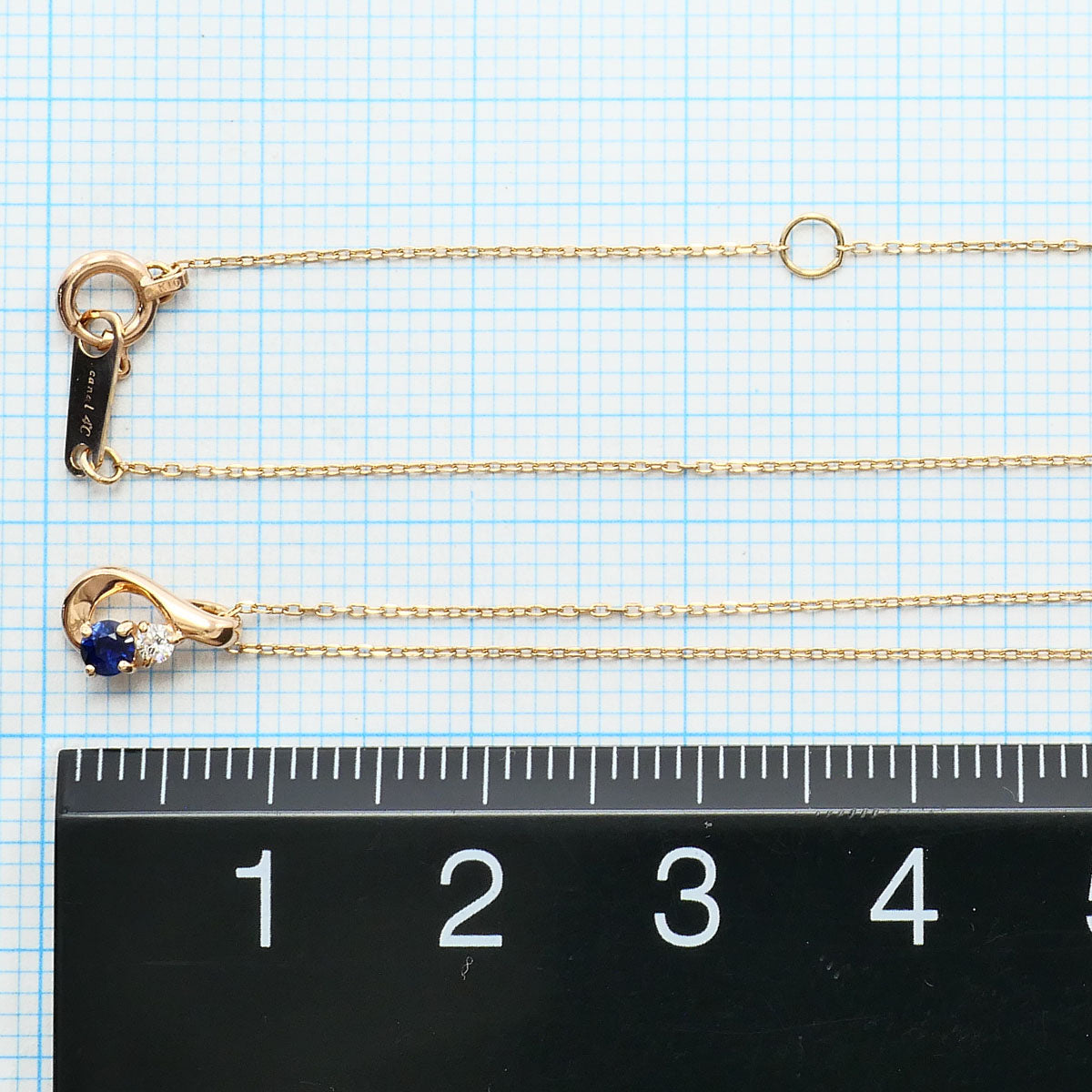 カナル4℃ K10ピンクゴールド サファイアダイヤモンドネックレス