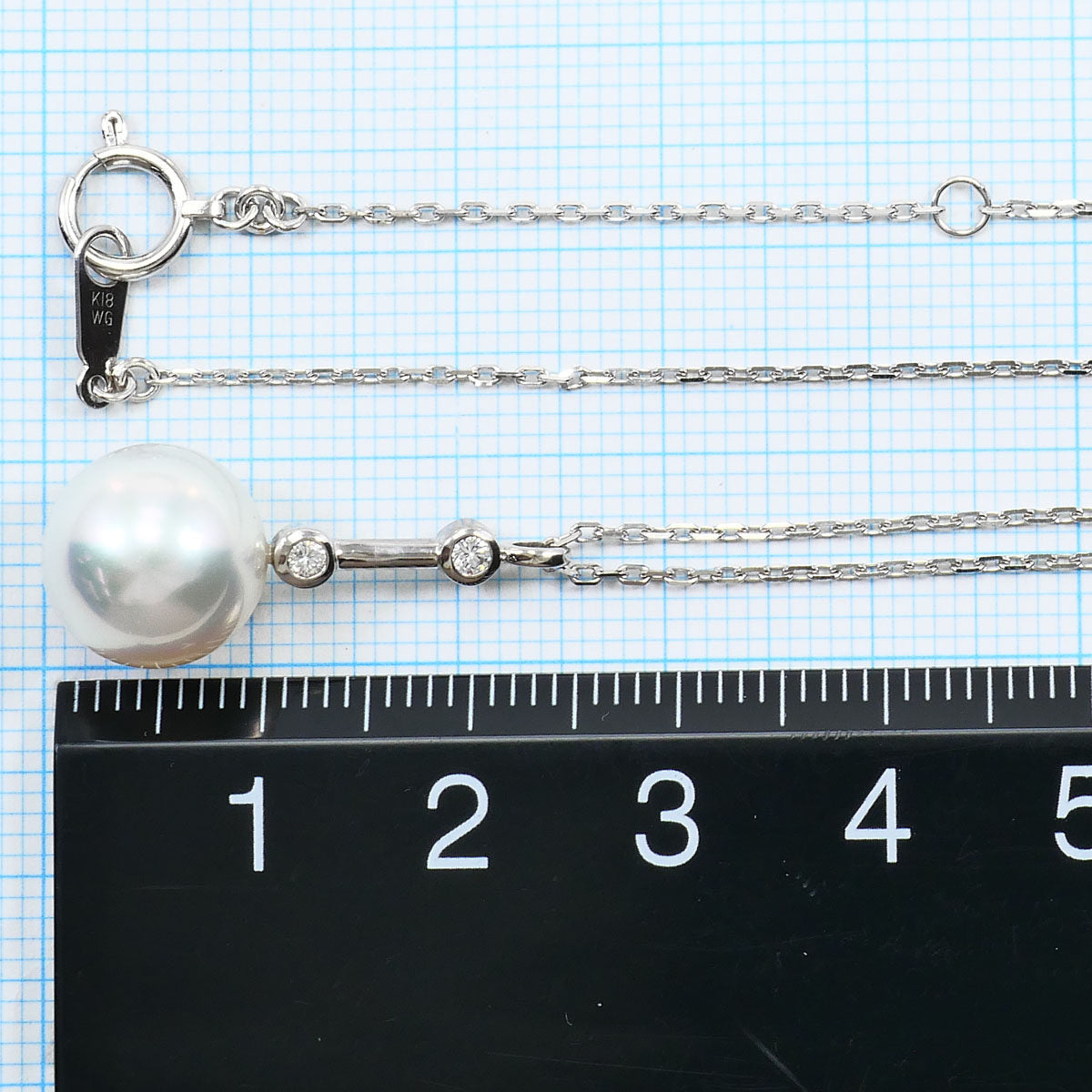 Au750ホワイトゴールドパールダイヤモンドネックレス