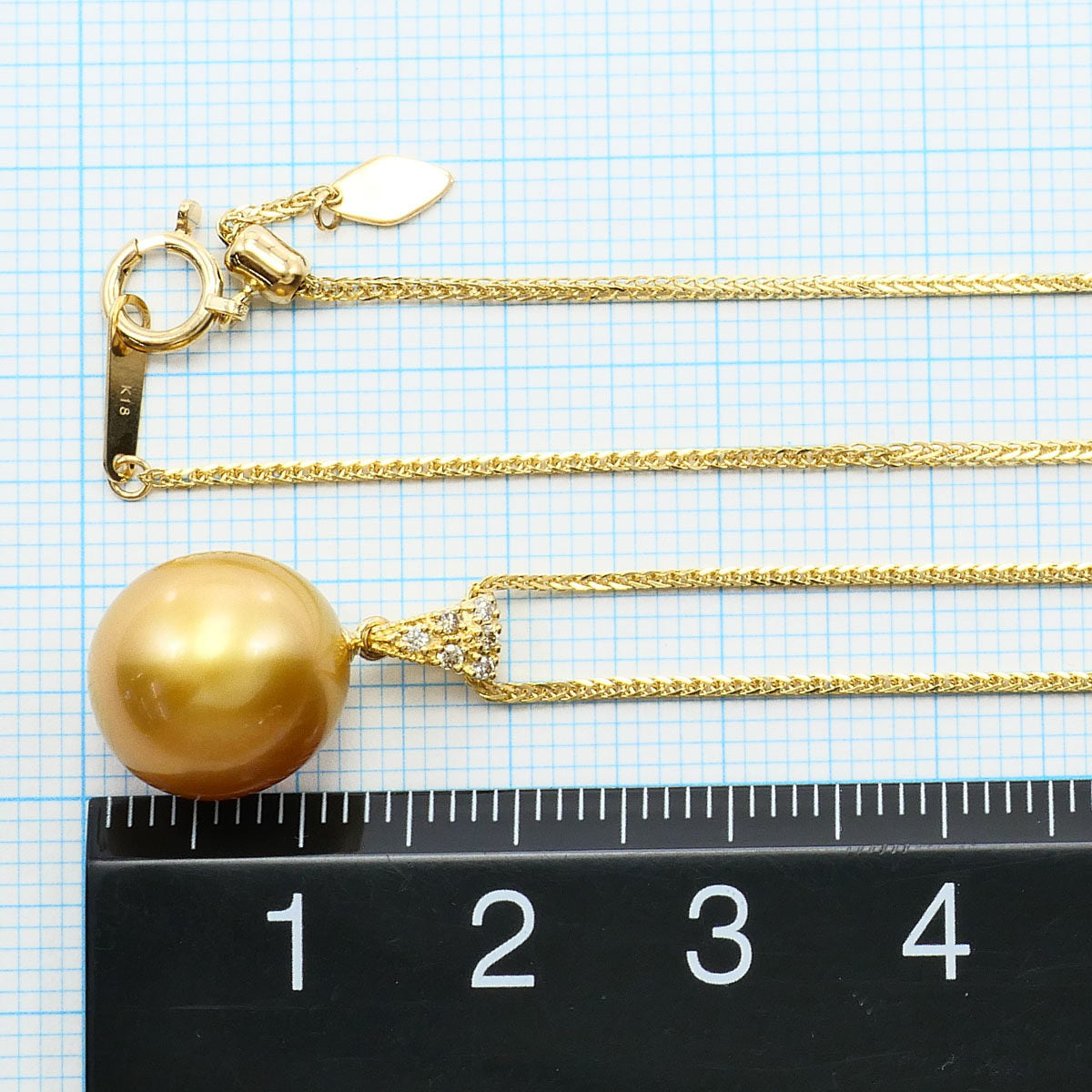 Au750 パール ダイヤモンド ネックレス
