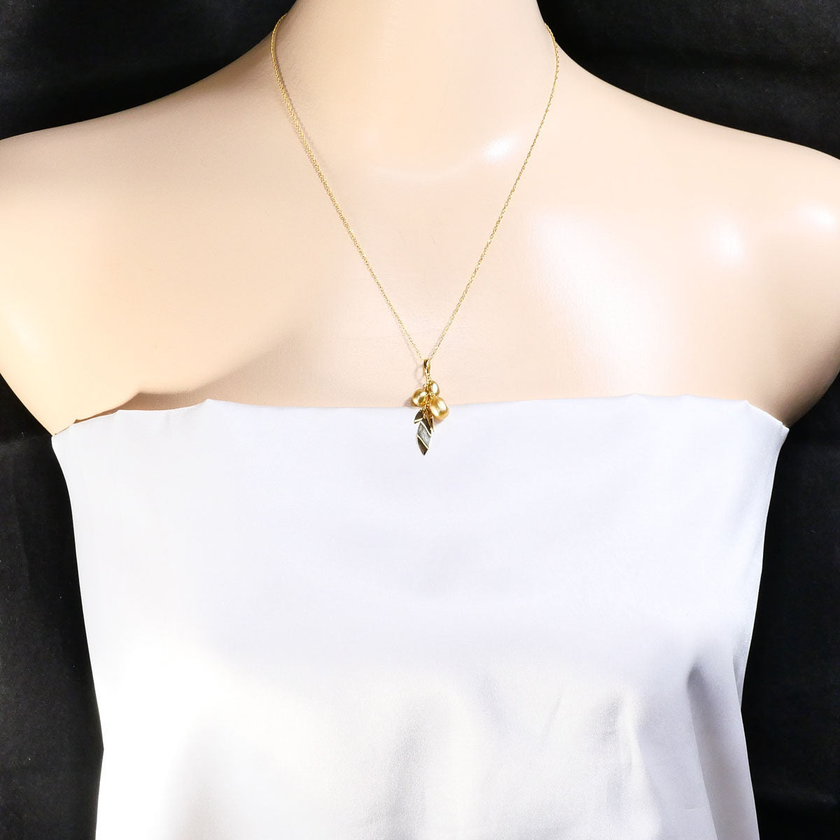 Au750 イエロー ゴールド パール ネックレス