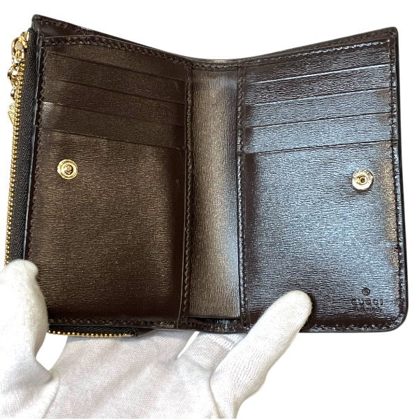 グッチ GGキャンバス レザー二つ折り財布
