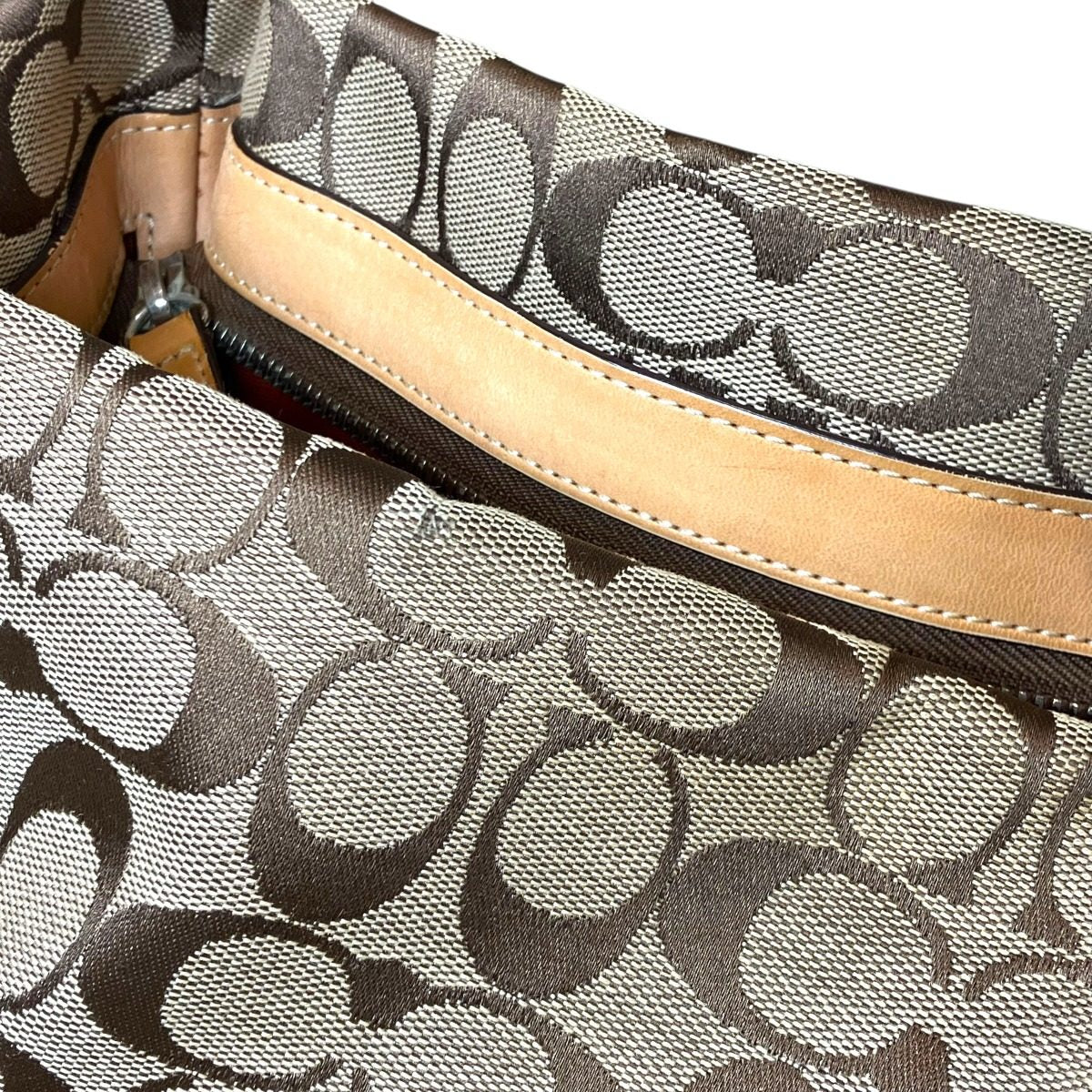 コーチ シグネチャー キャンバスレザーショルダーバッグ