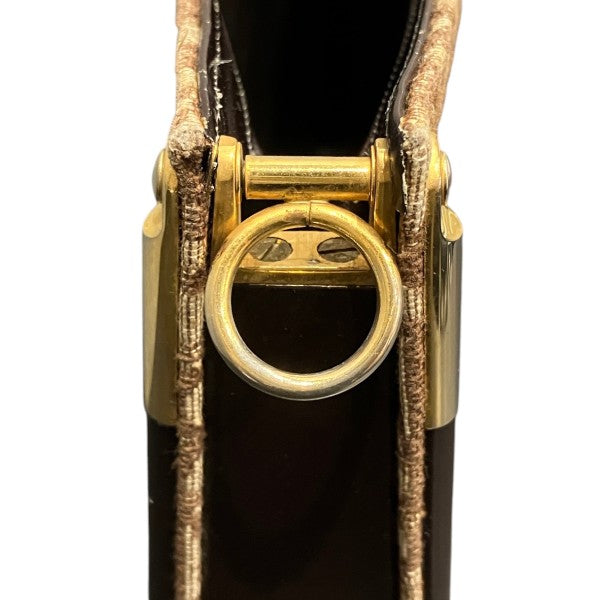 クリスチャンディオール トロッター ジャガード レザー ショルダーバッグ