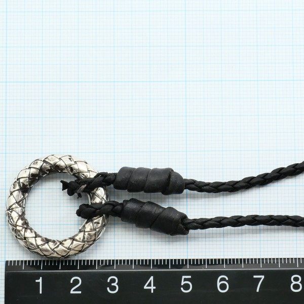 ボッテガヴェネタ イントレチャート 925シルバー レザー ネックレス
