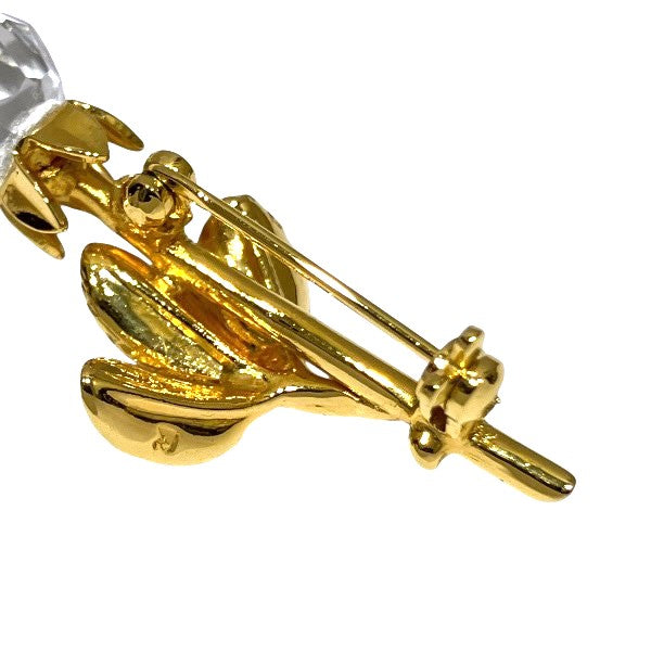 スワロフスキー クリスタル ローズ ブローチ