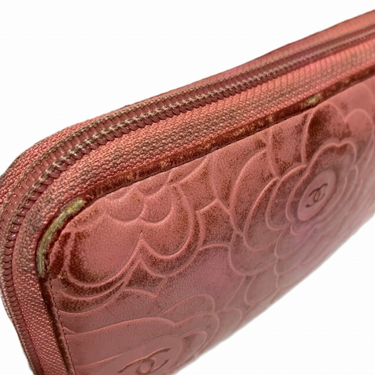 シャネル カメリア レザー長財布