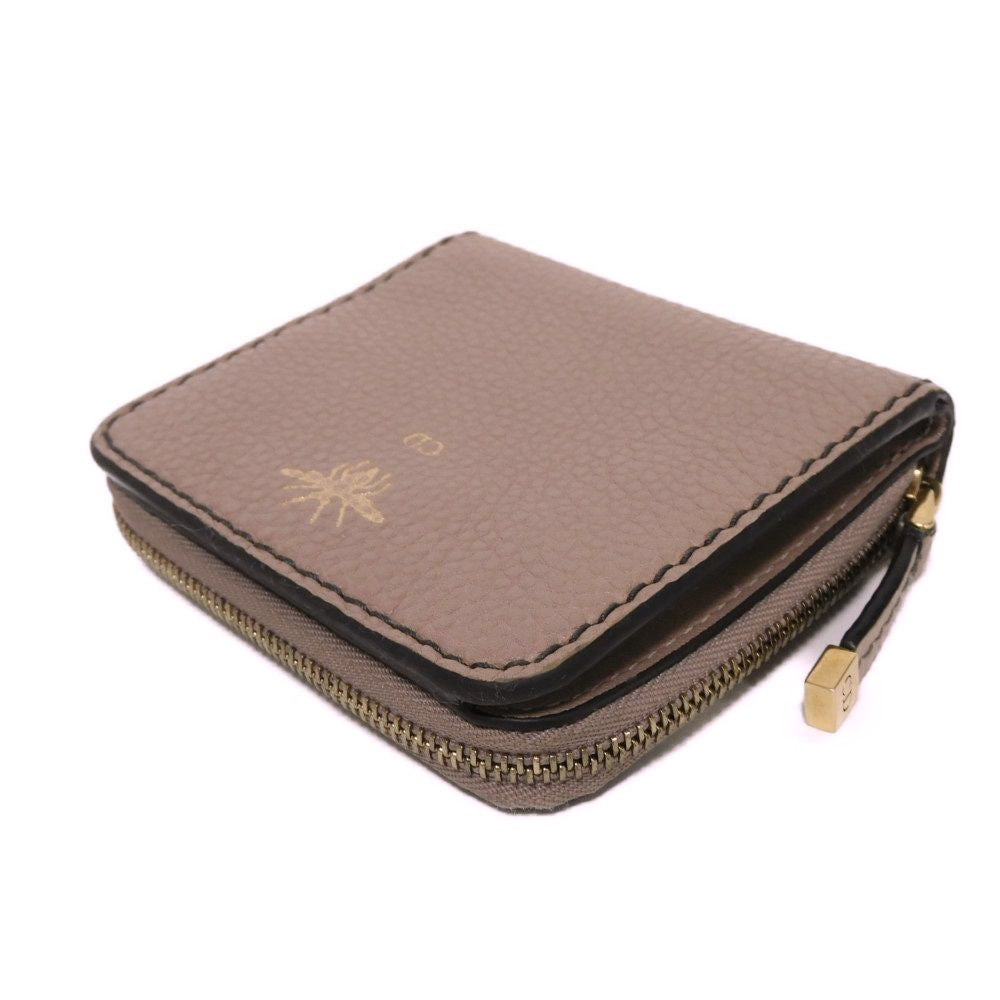 Dior Bee コンパクト ジップ ウォレット グレインド カーフスキン