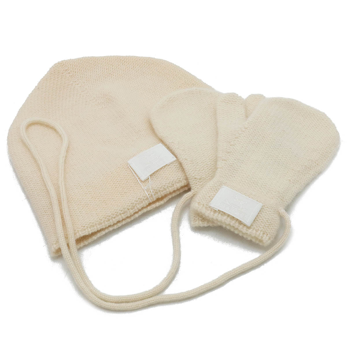 エルメス カシミヤ ベビー ミトン 2way ハット オフホワイト