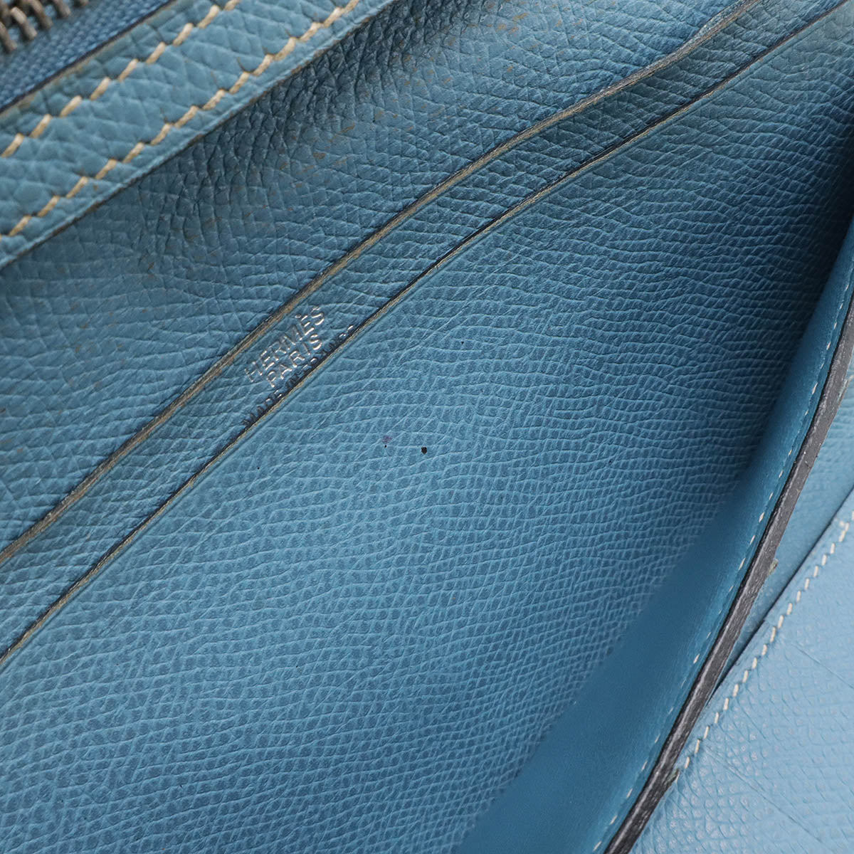 エルメス ベアン2プリア レザー三つ折り長財布