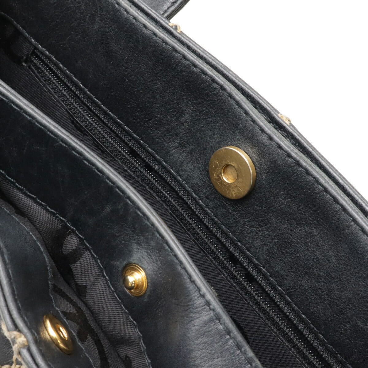 シャネル ワイルドステッチ レザー ハンドバッグ