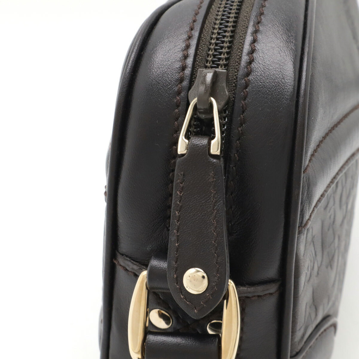 グッチ クレスト ホースビット レザー ショルダー バッグ