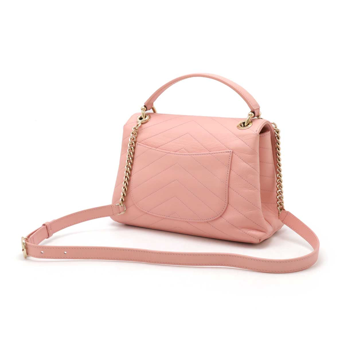 シャネル V ステッチ 2WAY ハンドバッグ レザー