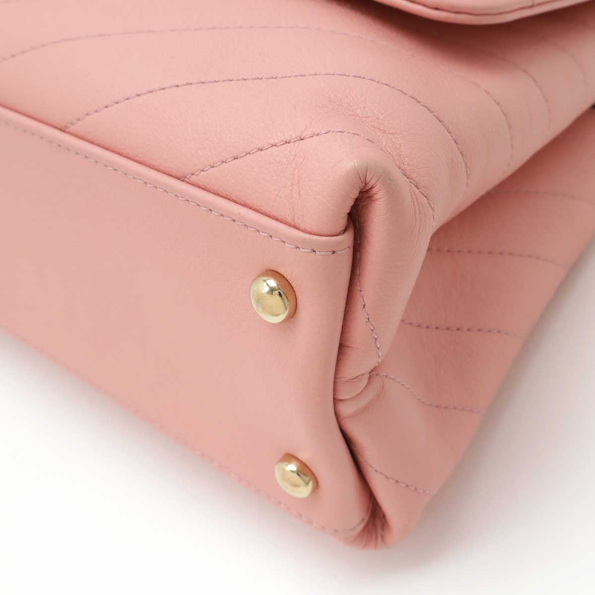 シャネル V ステッチ 2WAY ハンドバッグ レザー