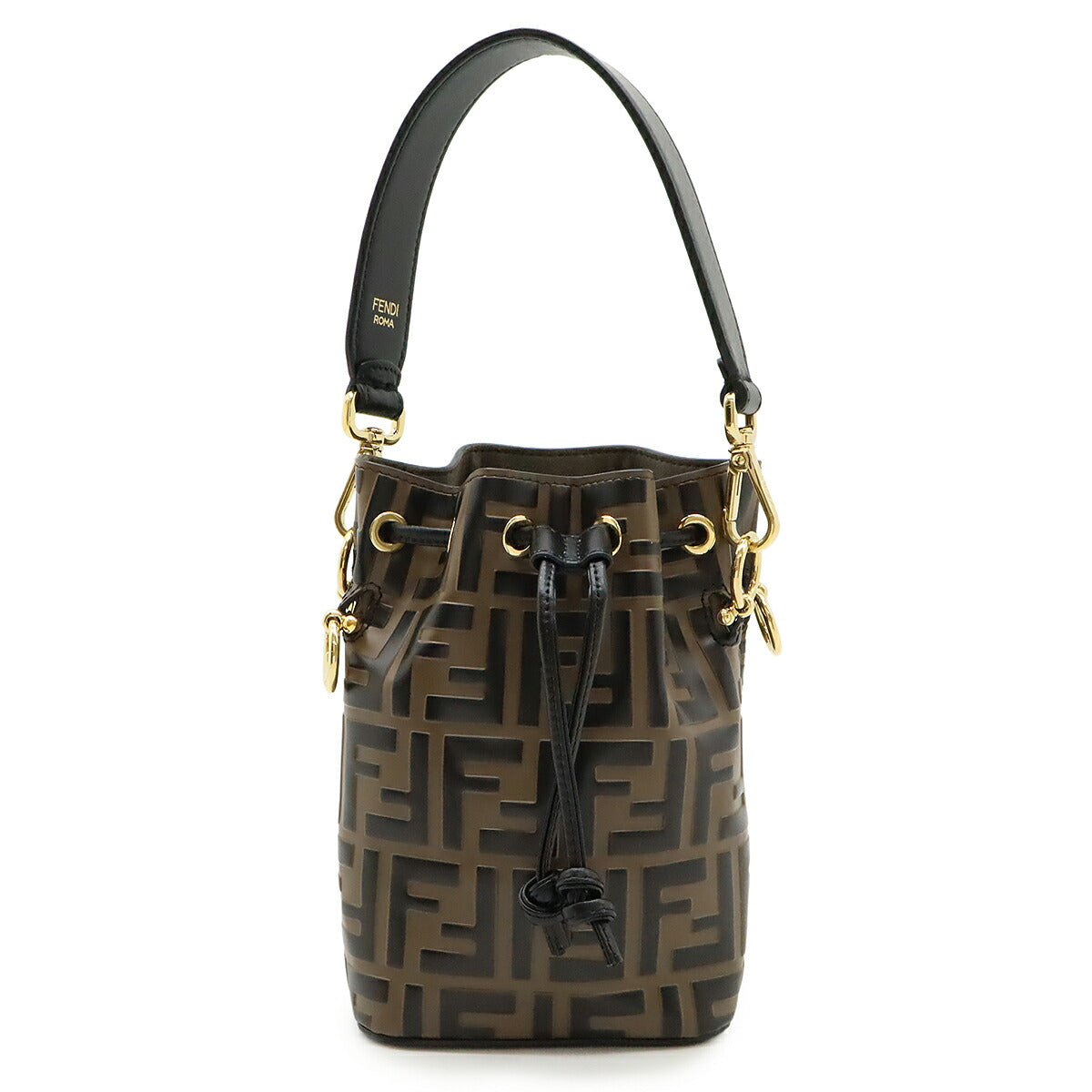 フェンディ モン トレゾール レザー ハンドバッグ
