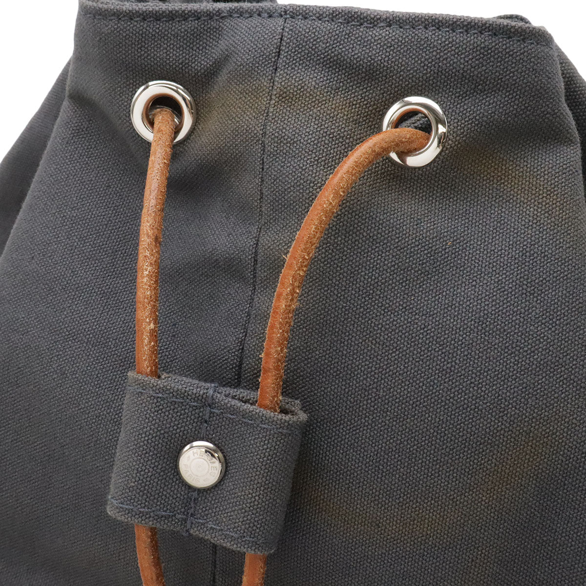 エルメス ポロションミミルGM キャンバス レザー ショルダーバッグ