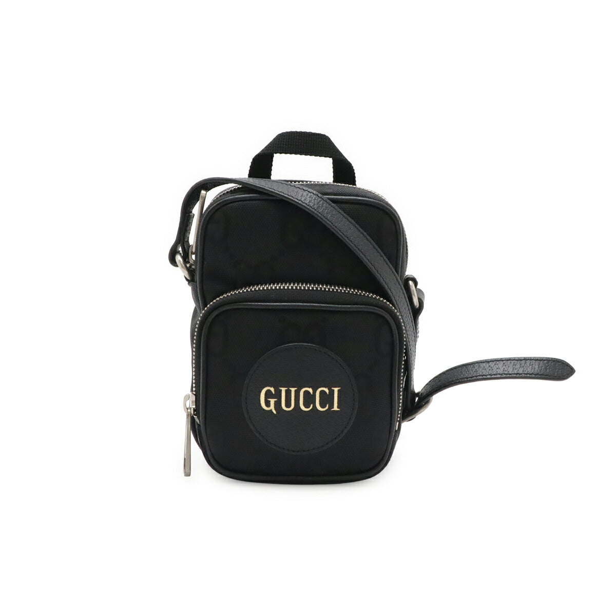 グッチ オフザグリッド ナイロンキャンバス レザー ショルダーバッグ