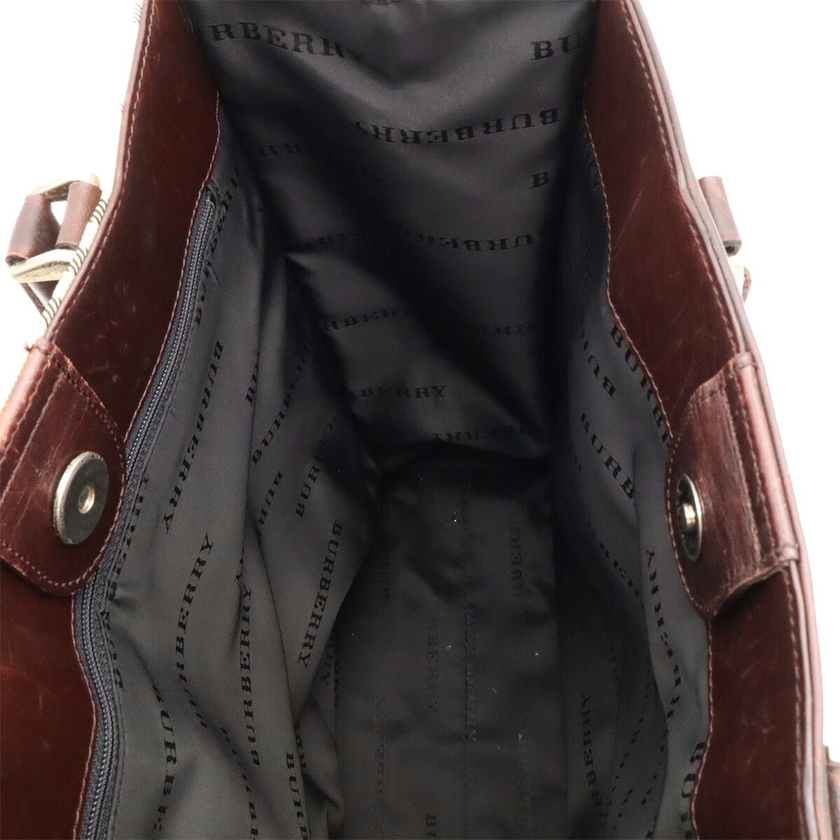 バーバリー キャンバス レザー トートバッグ