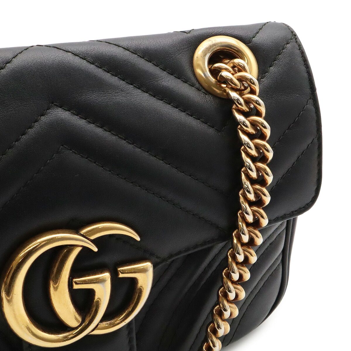 グッチ GGマーモント レザーショルダーバッグ