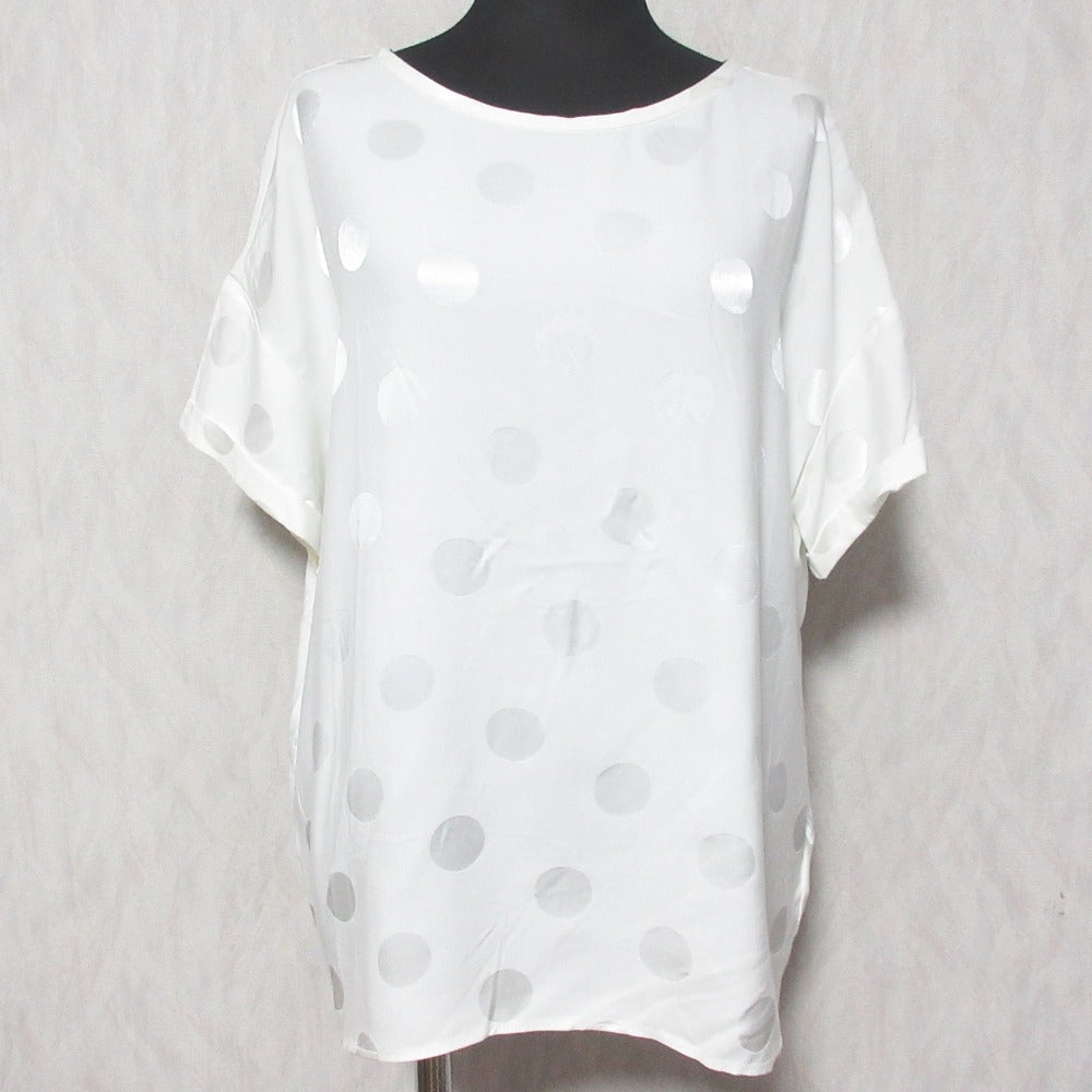 イブルース ドット柄ショートスリーブカットソー