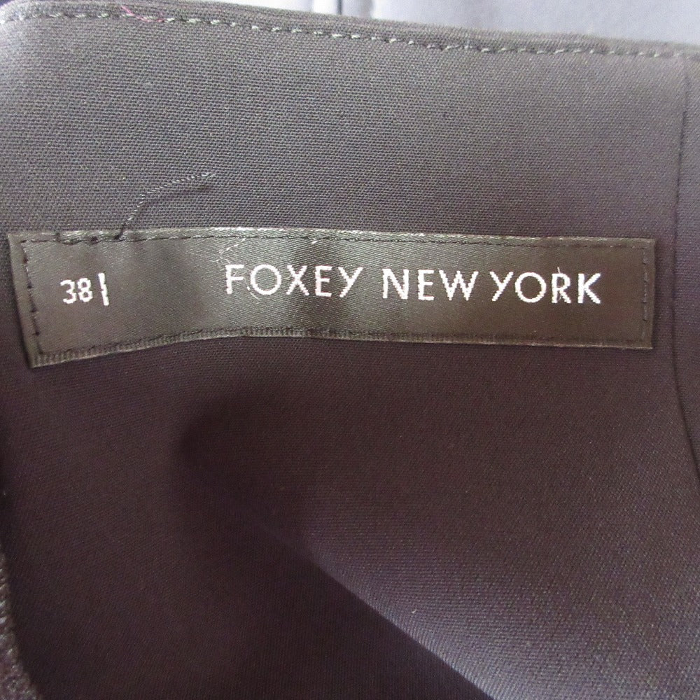 FOXEY NEW YORK フリル ヘム スクエア ネック ドレス