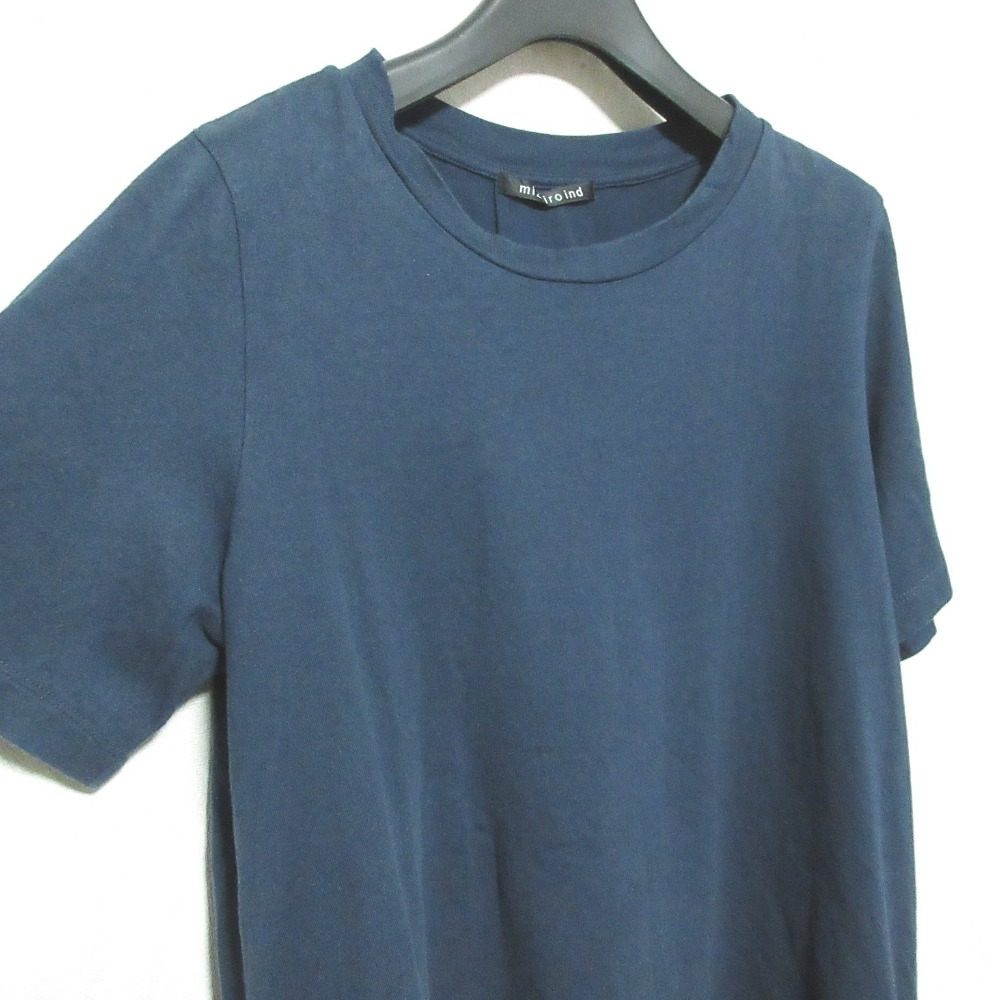 ミズイロインドラウンドヘムコットンTシャツ