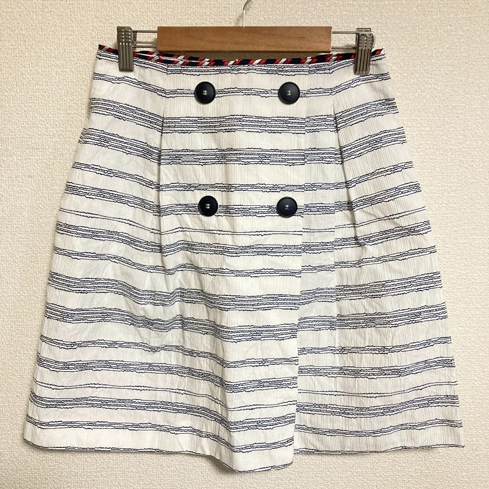 ポールカ ボーダーコットンAラインスカート