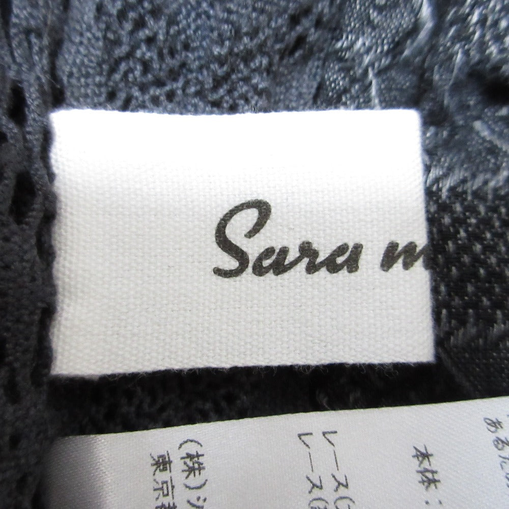 Sara mallika ジャカード コットン リネン ロング カーディガン