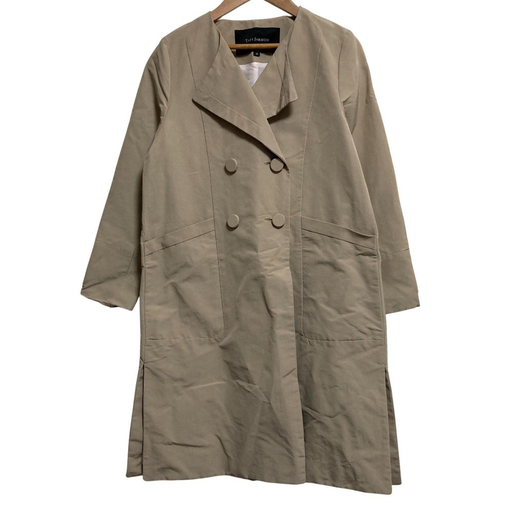 タラジャーモン ダブルブレストノーカラーコート